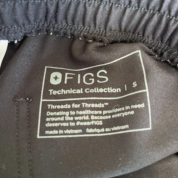 FIGS Zamora Technical Collection Womens Joggers Size S Black Scrubs Health Care - Picture 7 of 9